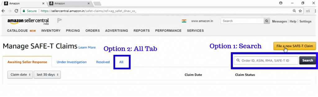 How to check status of Safe-T Claim