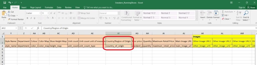 Step 9 - Bulk edit amazon product listing - country of origin